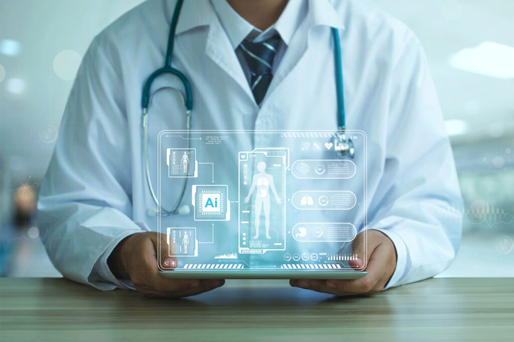 Medical technology, AI technology is utilized by doctors for diagnosing increasing the accuracy of patient treatments. Medical research and development innovation technology to improve patient health.
